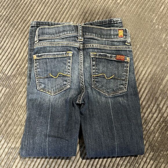 Seven 7 For All Mankind Roxanne Girls Dark Wash Jeans Size 7 - Picture 8 of 9